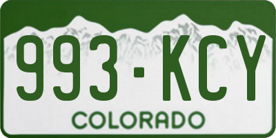 CO license plate 993KCY