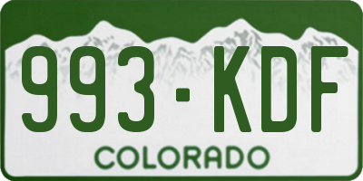 CO license plate 993KDF