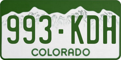 CO license plate 993KDH