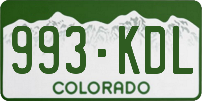 CO license plate 993KDL