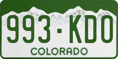 CO license plate 993KDO