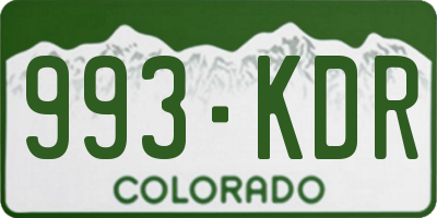 CO license plate 993KDR