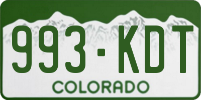 CO license plate 993KDT