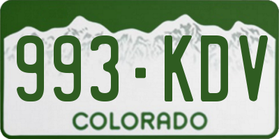 CO license plate 993KDV