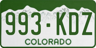 CO license plate 993KDZ