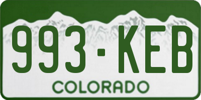 CO license plate 993KEB