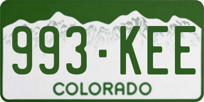 CO license plate 993KEE