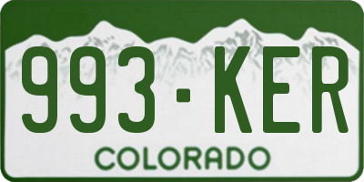 CO license plate 993KER