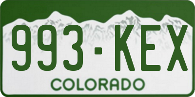 CO license plate 993KEX