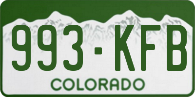 CO license plate 993KFB