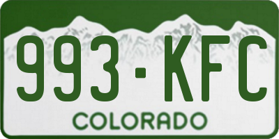 CO license plate 993KFC