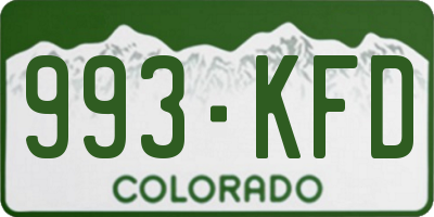 CO license plate 993KFD