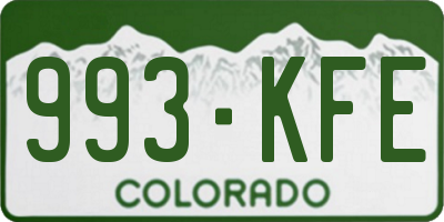 CO license plate 993KFE