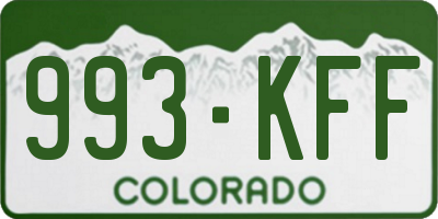 CO license plate 993KFF
