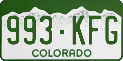 CO license plate 993KFG