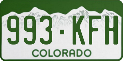 CO license plate 993KFH