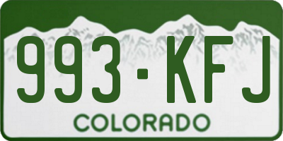 CO license plate 993KFJ