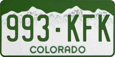 CO license plate 993KFK