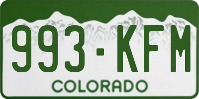 CO license plate 993KFM