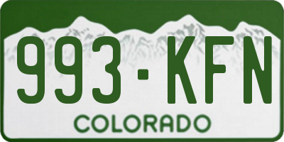 CO license plate 993KFN