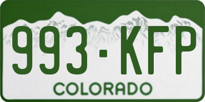 CO license plate 993KFP