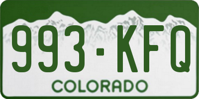 CO license plate 993KFQ