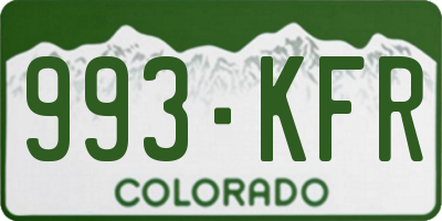 CO license plate 993KFR