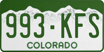 CO license plate 993KFS