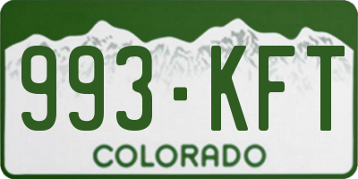 CO license plate 993KFT