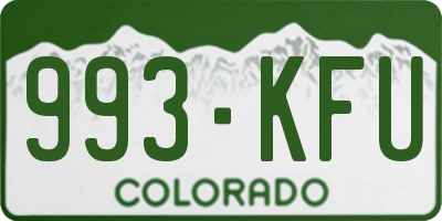 CO license plate 993KFU