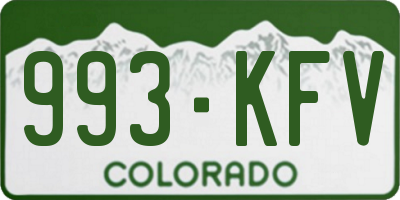 CO license plate 993KFV