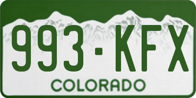 CO license plate 993KFX