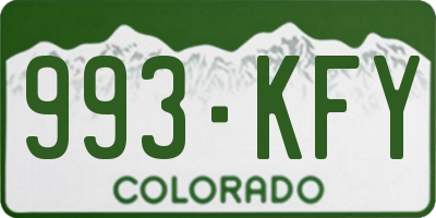 CO license plate 993KFY