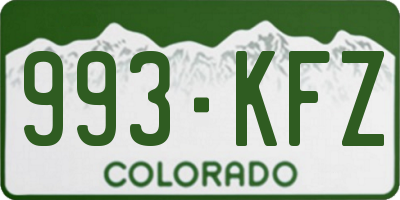 CO license plate 993KFZ