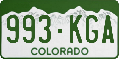 CO license plate 993KGA