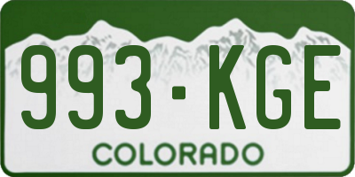 CO license plate 993KGE