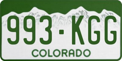 CO license plate 993KGG