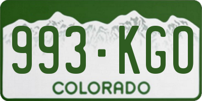 CO license plate 993KGO
