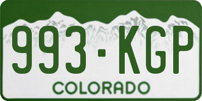 CO license plate 993KGP