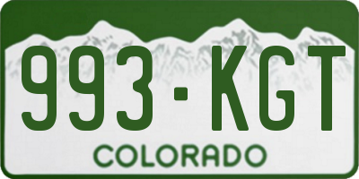 CO license plate 993KGT