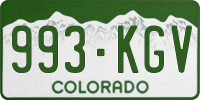 CO license plate 993KGV