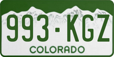 CO license plate 993KGZ