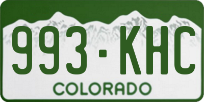 CO license plate 993KHC