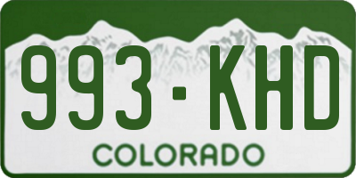 CO license plate 993KHD