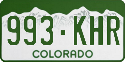 CO license plate 993KHR