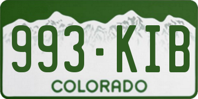 CO license plate 993KIB