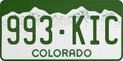 CO license plate 993KIC