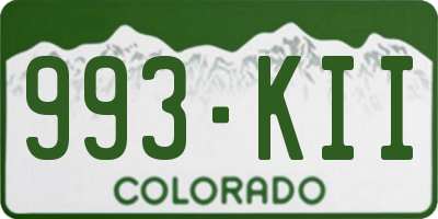 CO license plate 993KII