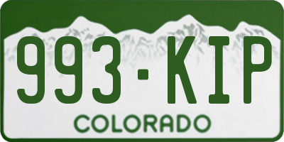 CO license plate 993KIP