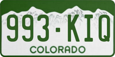 CO license plate 993KIQ